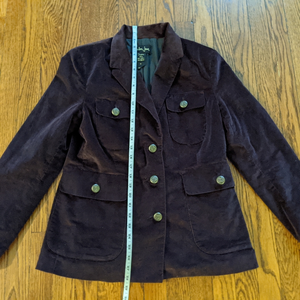 EUC London Jean purple velveteen blazer with gold buttons - Picture 4 of 9